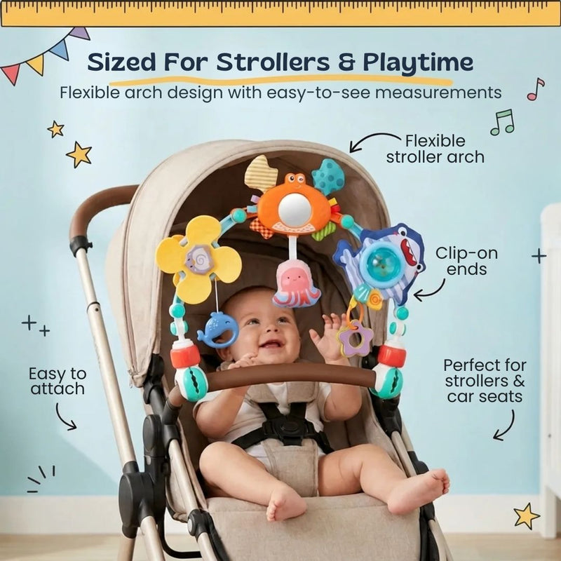 TibaToes™ Clip-On Montessori Stroller Play Arch
