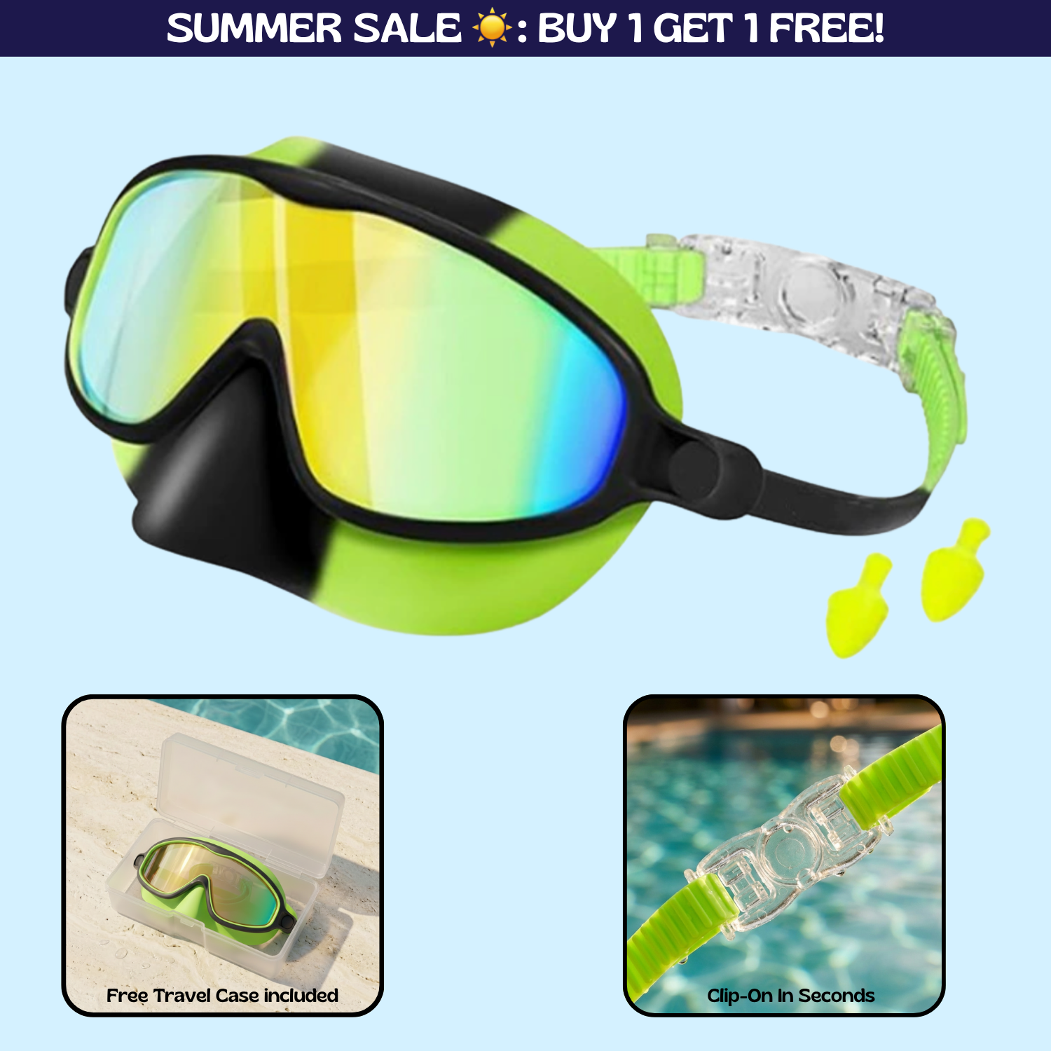 TibaToes™ Clip-On Swim Goggles