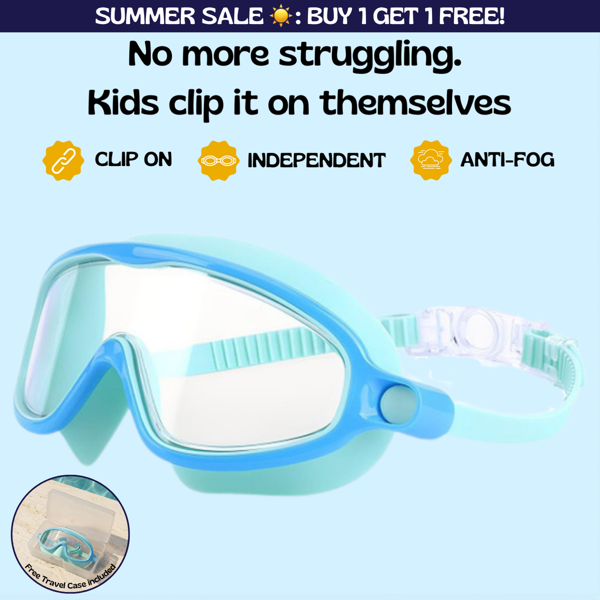 TibaToes™ Clip-On Swim Goggles