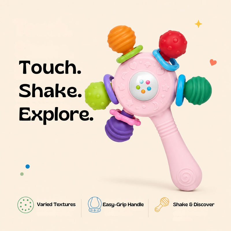 TibaToes™ RainbowGrip Baby Teether Rattle
