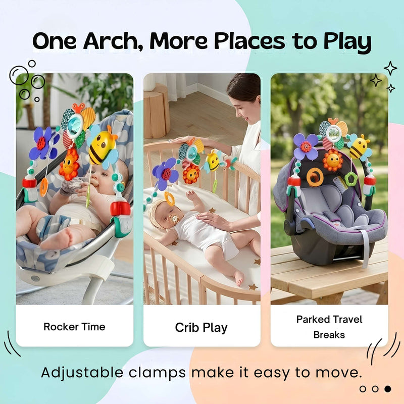 TibaToes™ Montessori Play Arch | Screen-Free Travel Toy