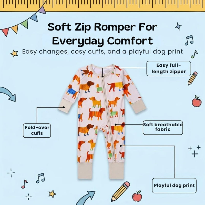 TibaToes™ Soft Zip Baby Romper