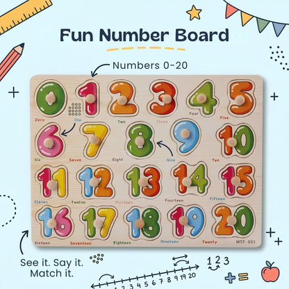 TibaToes™ Wooden Match & Learn Puzzle Board