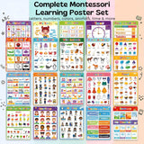 TibaToes™ Montessori Learning Posters: 20-Piece Educational Wall Chart Set for Toddlers & Preschoolers