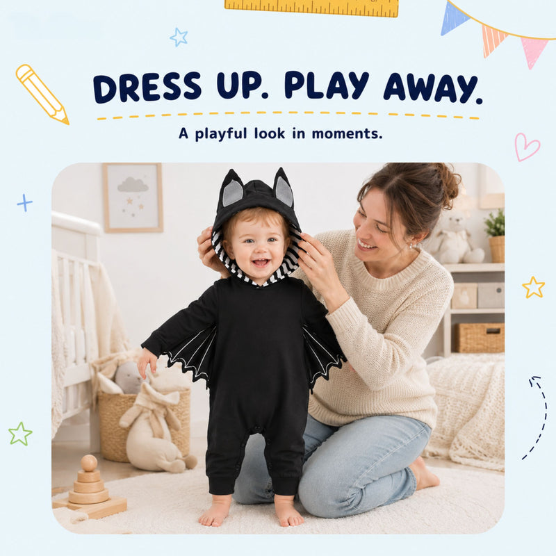 TibaToes™ Little Bat Hooded Romper