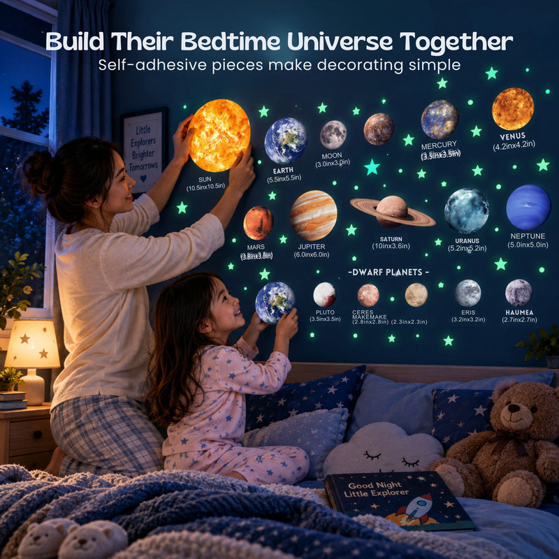 TibaToes™ Glow-in-the-Dark Space Sticker Set