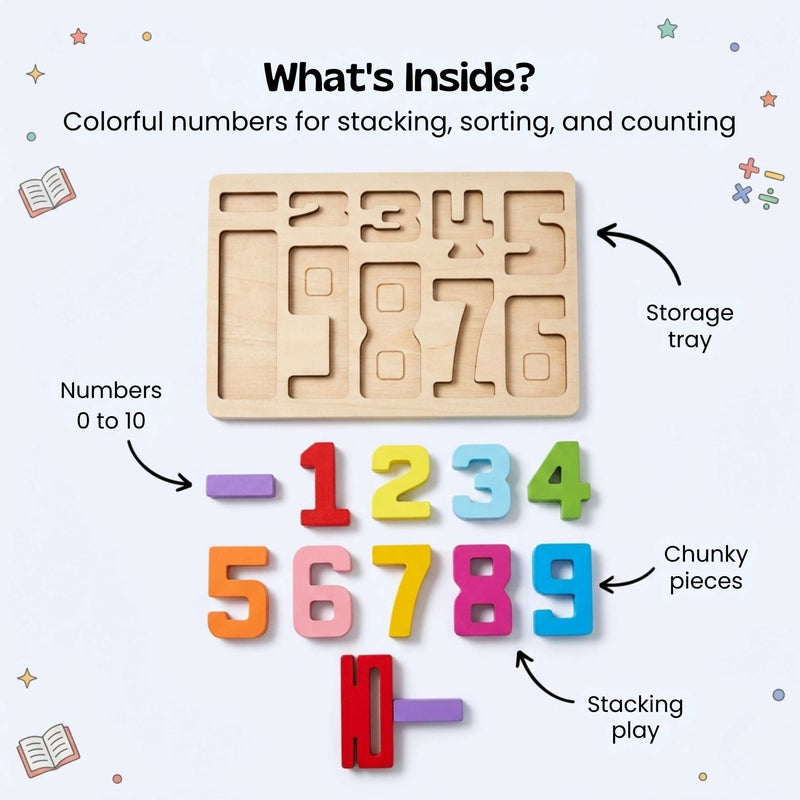 TibaToes™ StackNum Wooden Number Blocks