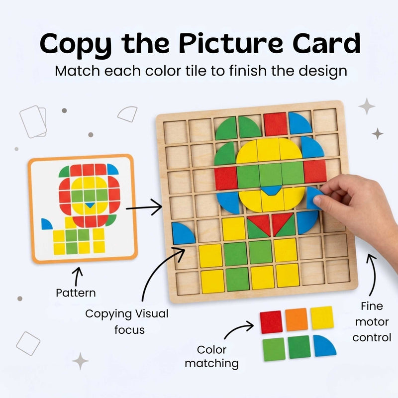 TibaToes™ MosaicMind Pattern Puzzle Board