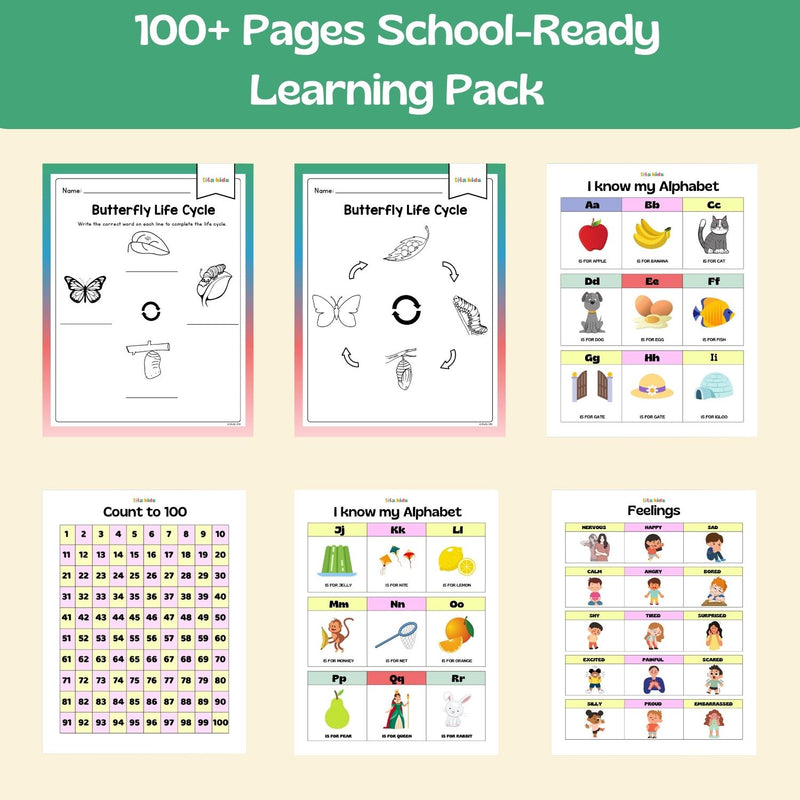 100+ Pages School-Ready Learning Pack