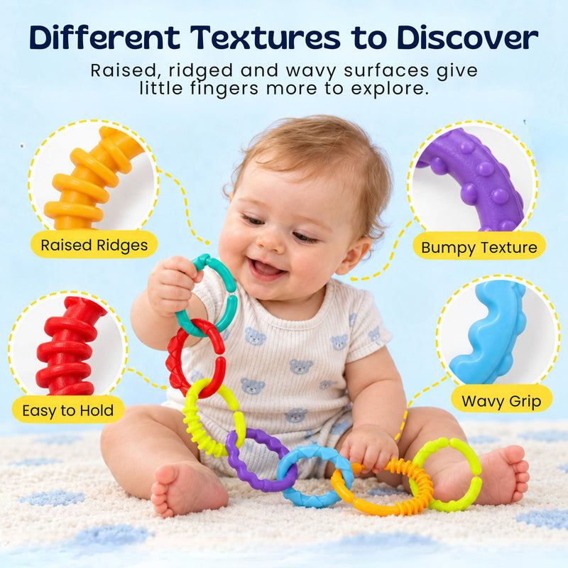 TibaToes™ RainbowLink Baby Grasping Rings