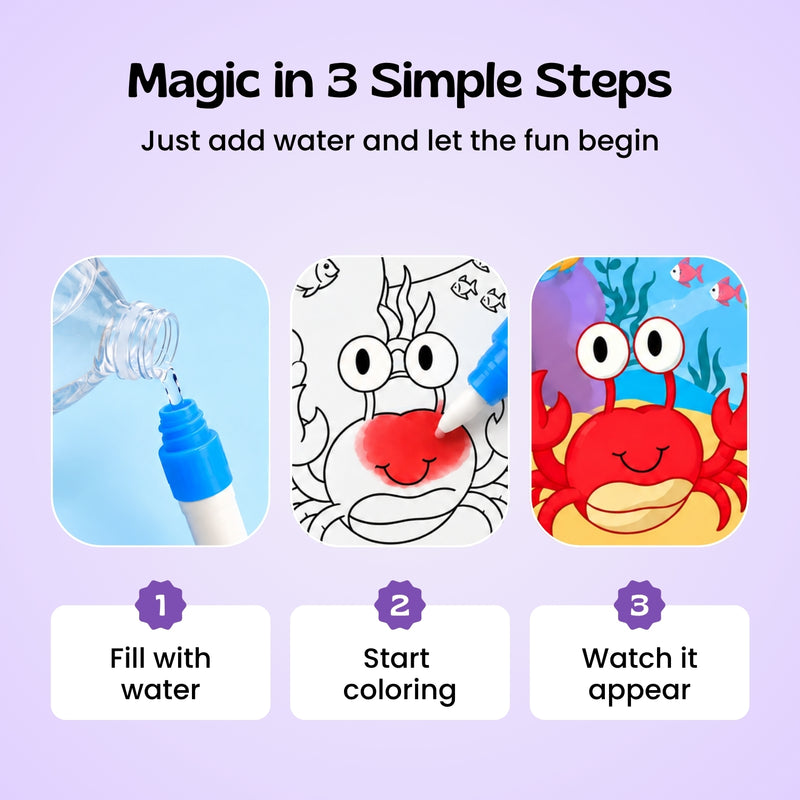 TibaToes MagicSplash Water Coloring Book