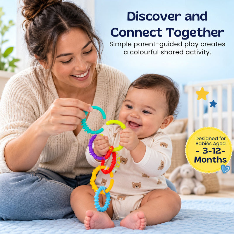 TibaToes™ RainbowLink Baby Grasping Rings