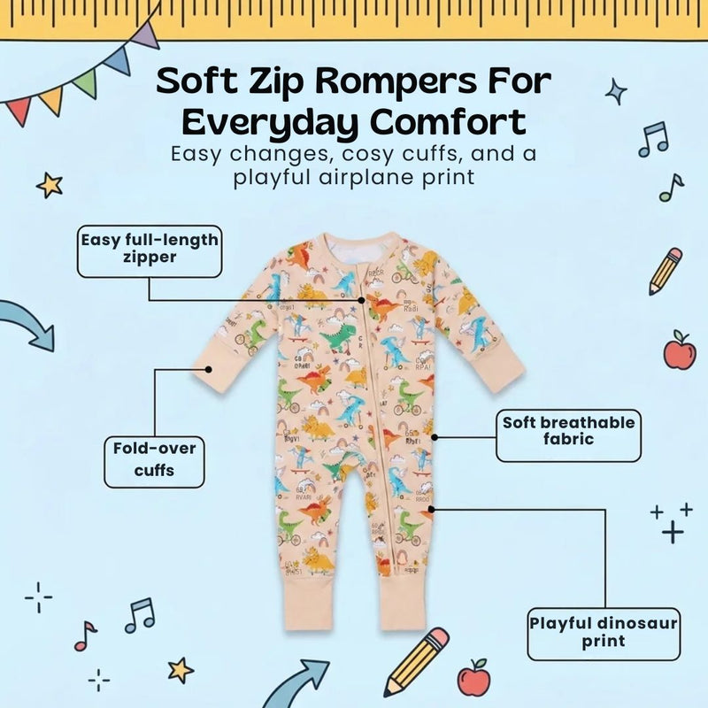 TibaToes™ Soft Zip Baby Romper
