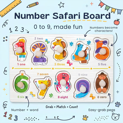 TibaToes™ Wooden Match & Learn Puzzle Board