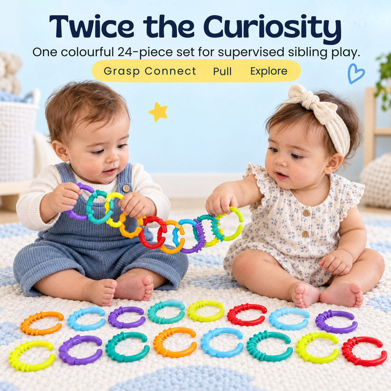 TibaToes™ RainbowLink Baby Grasping Rings