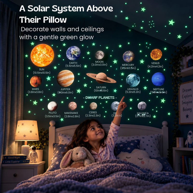 TibaToes™ Glow-in-the-Dark Space Sticker Set