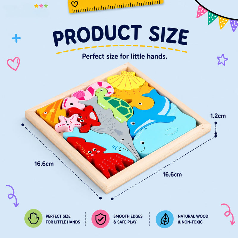 TibaToes™ Wooden Tangram Puzzle Board