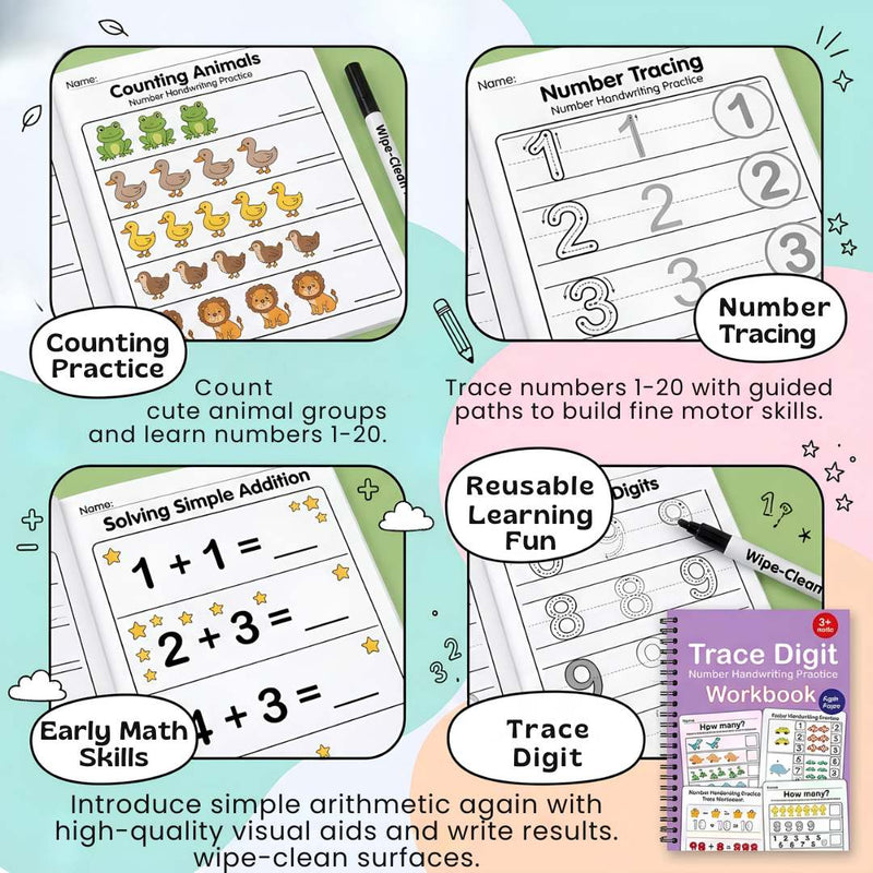 TibaToes™ Count & Trace Math Workbook