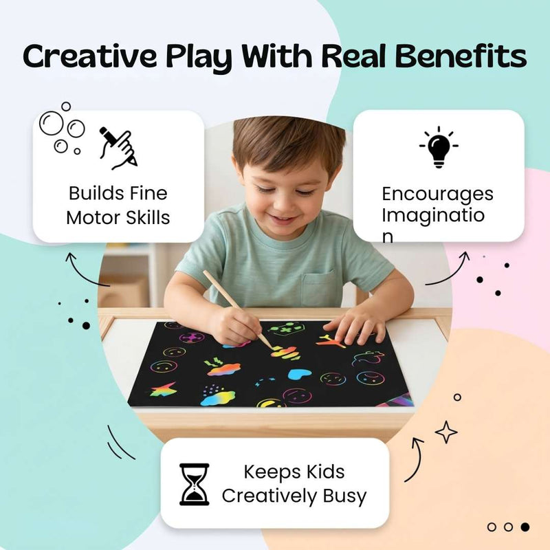 TibaToes™ RainbowReveal Scratch Art Set