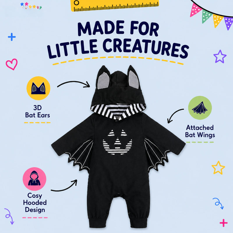 TibaToes™ Little Bat Hooded Romper