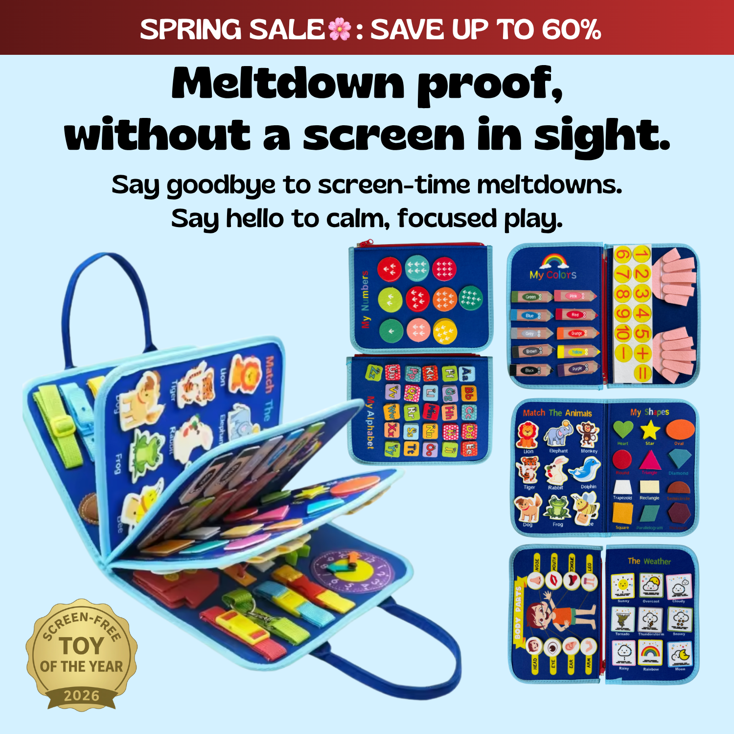 TibaToes™ Montessori Busy Board