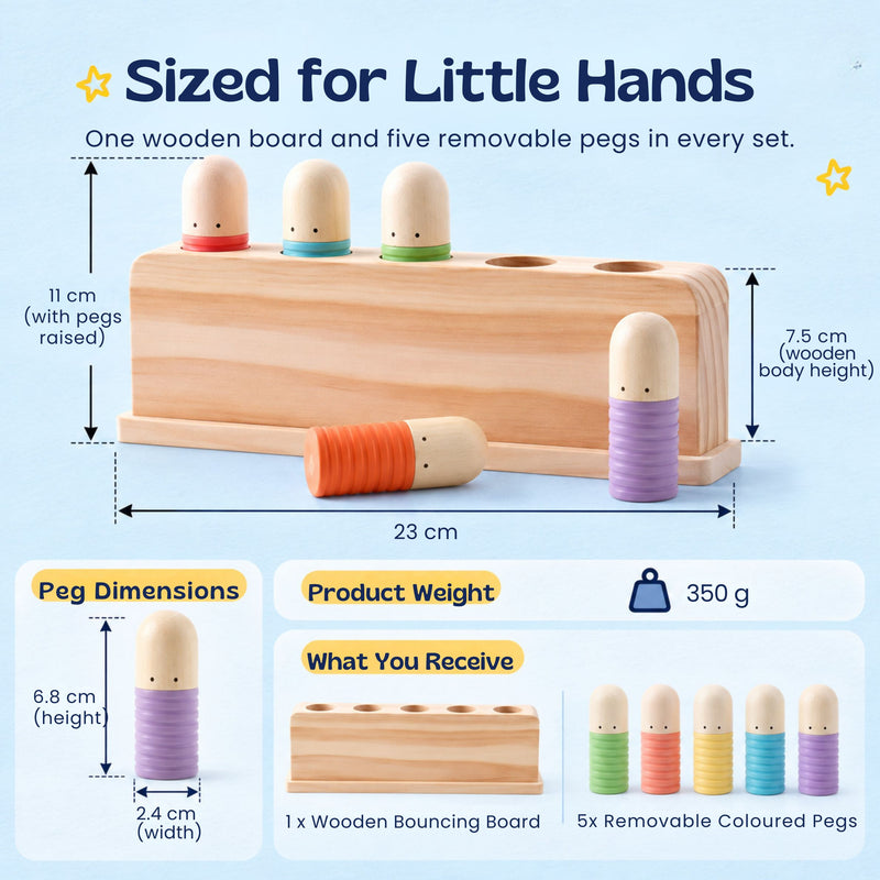 TibaToes™ Pop & Press Wooden Activity Toy