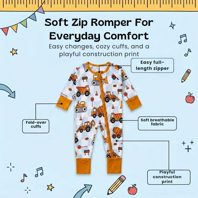 TibaToes™ Soft Zip Baby Romper