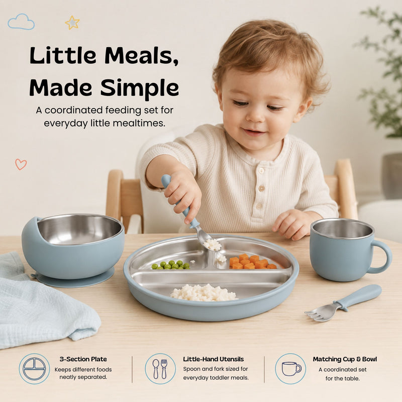 TibaToes™ LittleDine Stainless Steel Baby Feeding Set