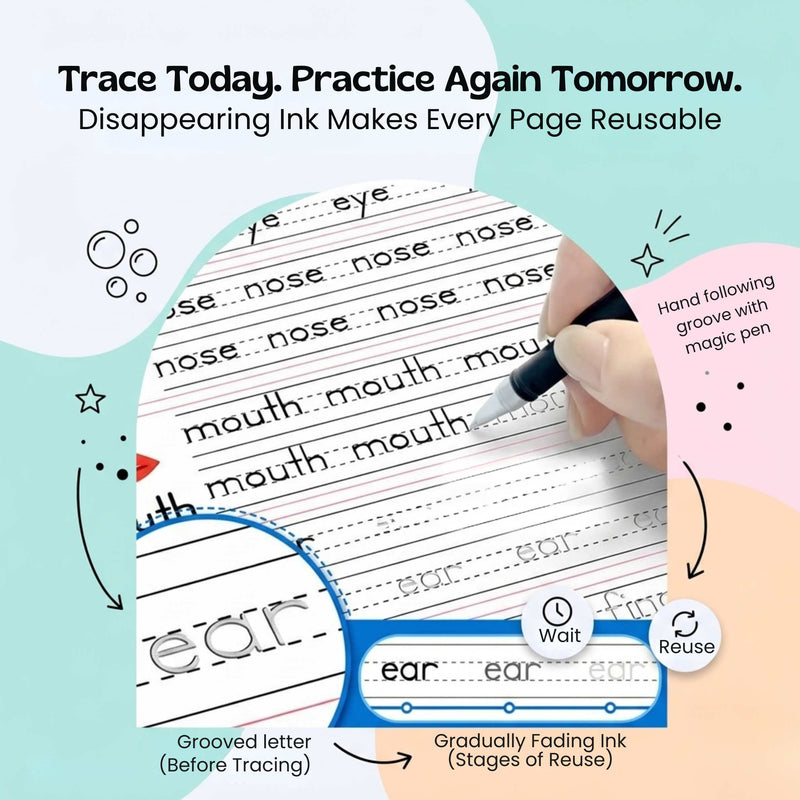 TibaToes™ Trace & Grow Reusable Writing Books