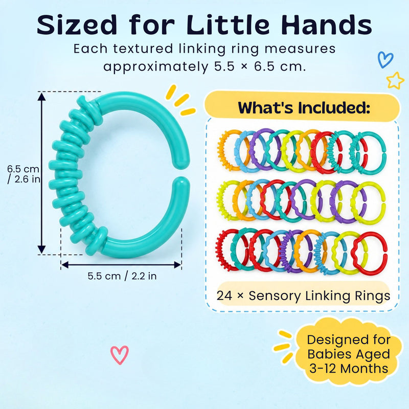 TibaToes™ RainbowLink Baby Grasping Rings