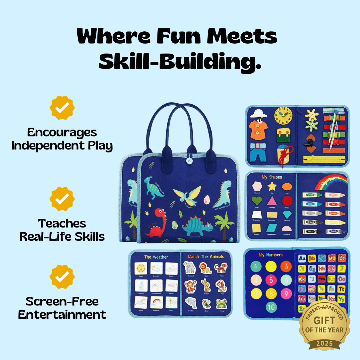 TibaToes™ Montessori Busy Board