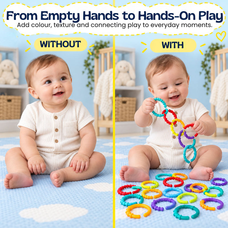 TibaToes™ RainbowLink Baby Grasping Rings
