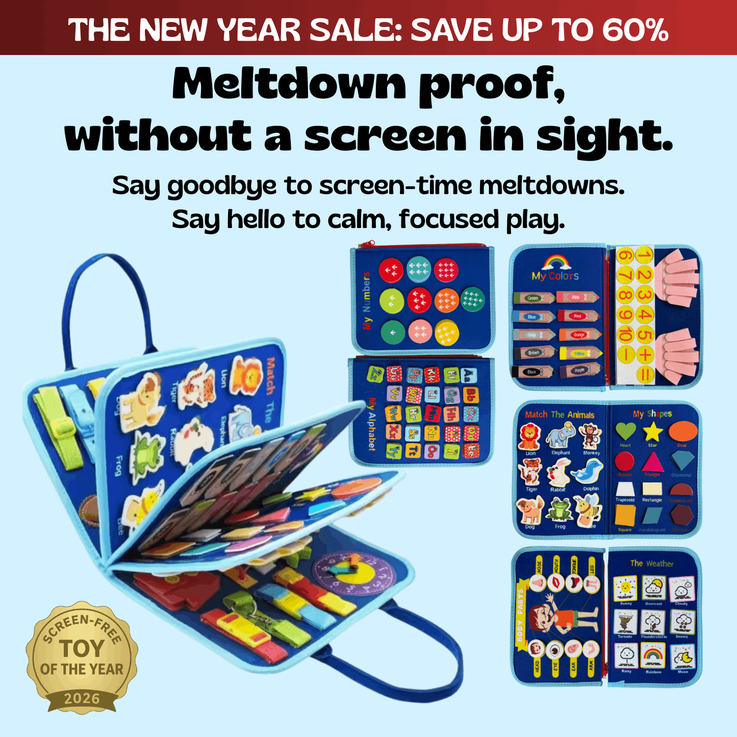 TibaToes™ Montessori Busy Board