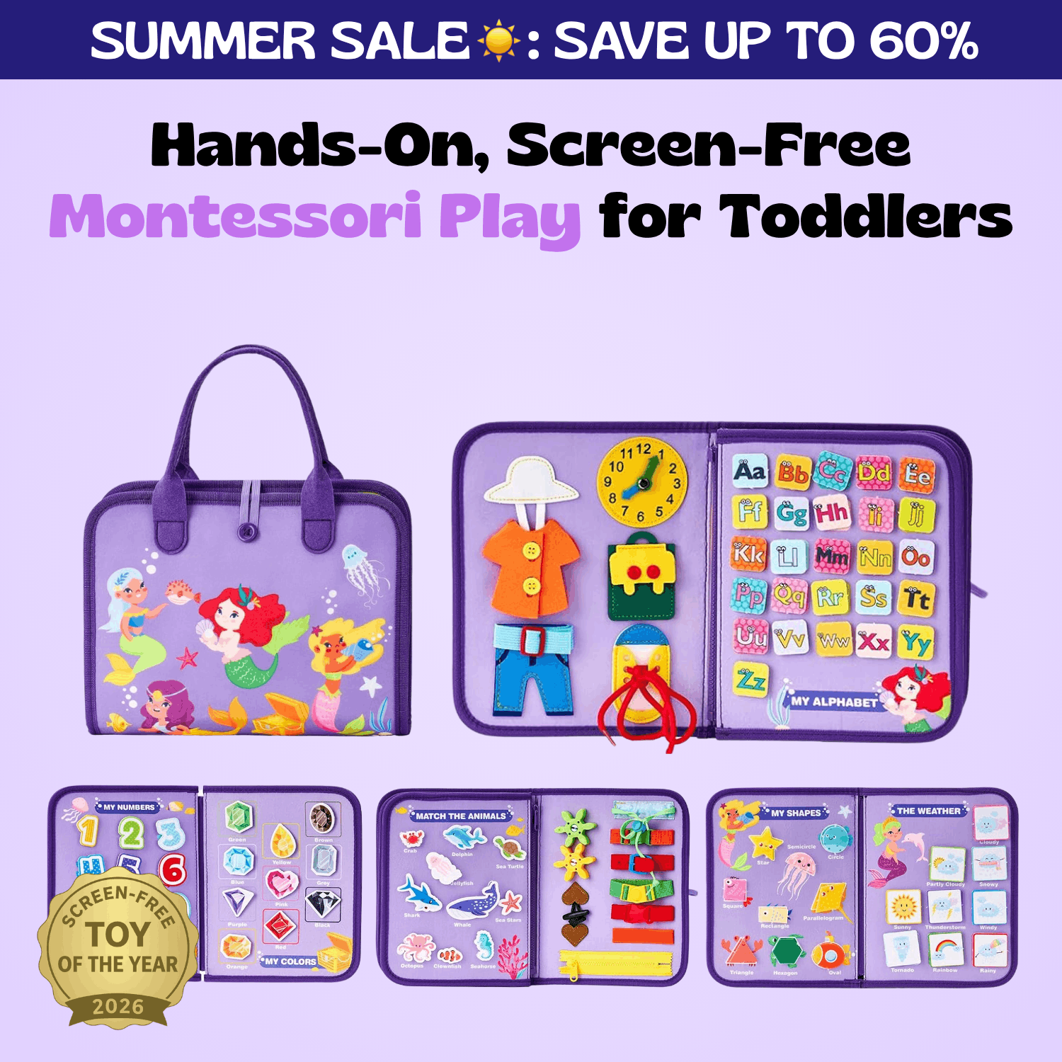 TibaToes™ Montessori Busy Board