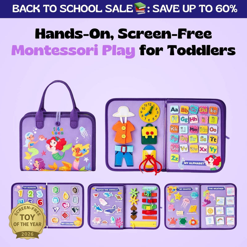 TibaToes™ Montessori Busy Board
