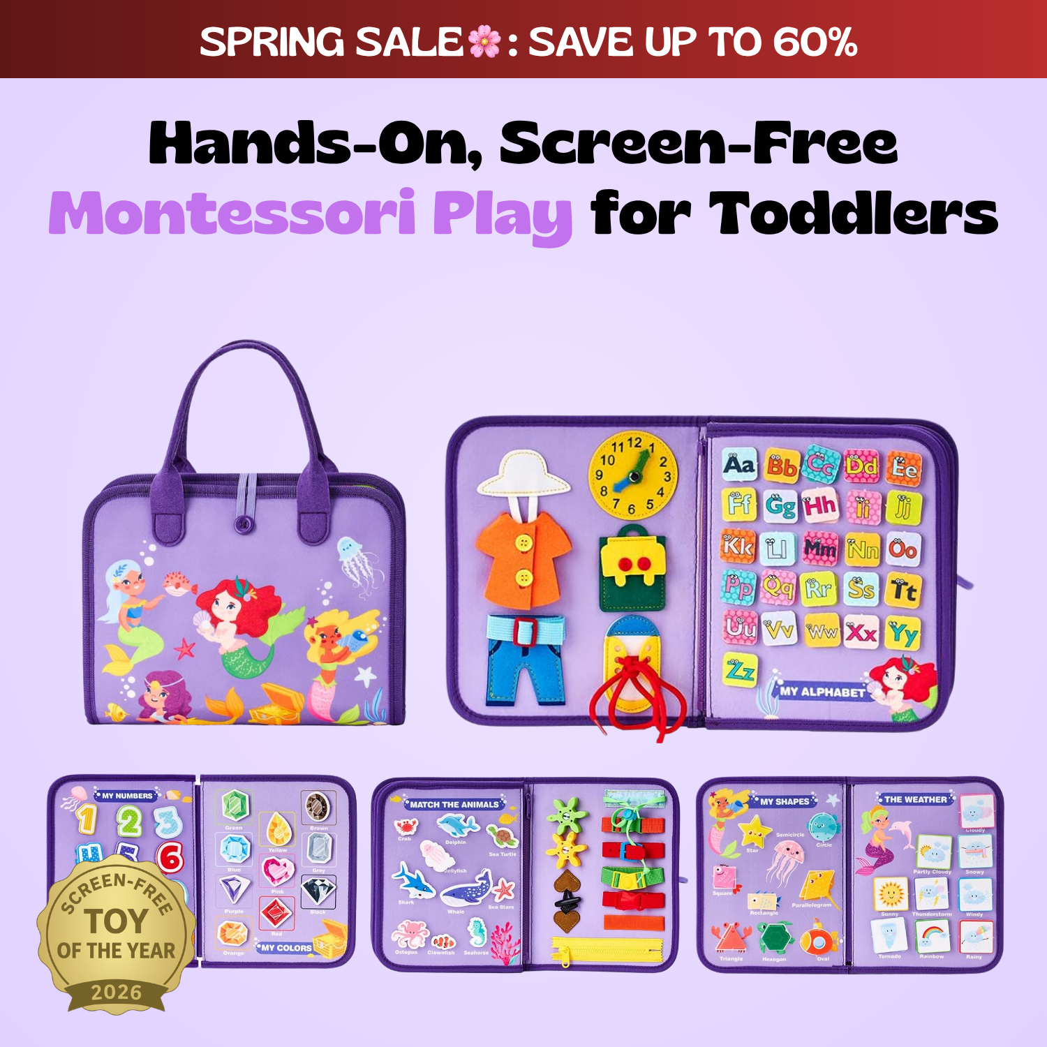 TibaToes™ Montessori Busy Board