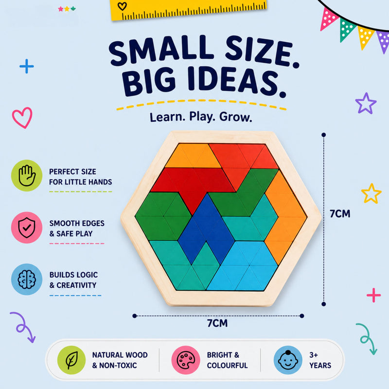 TibaToes™ Wooden Tangram Puzzle Board