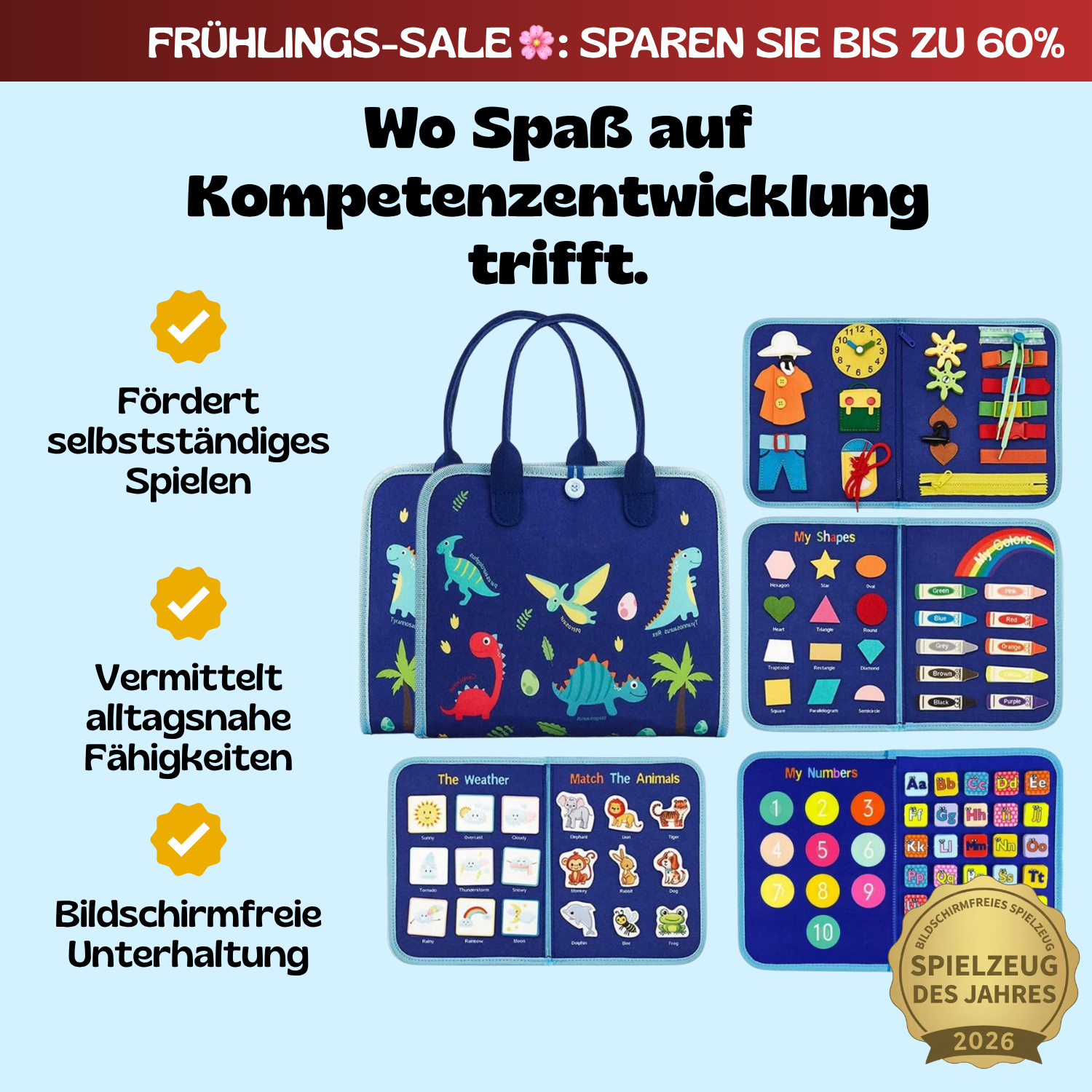 TibaToes™ Montessori-Aktivitätsbrett