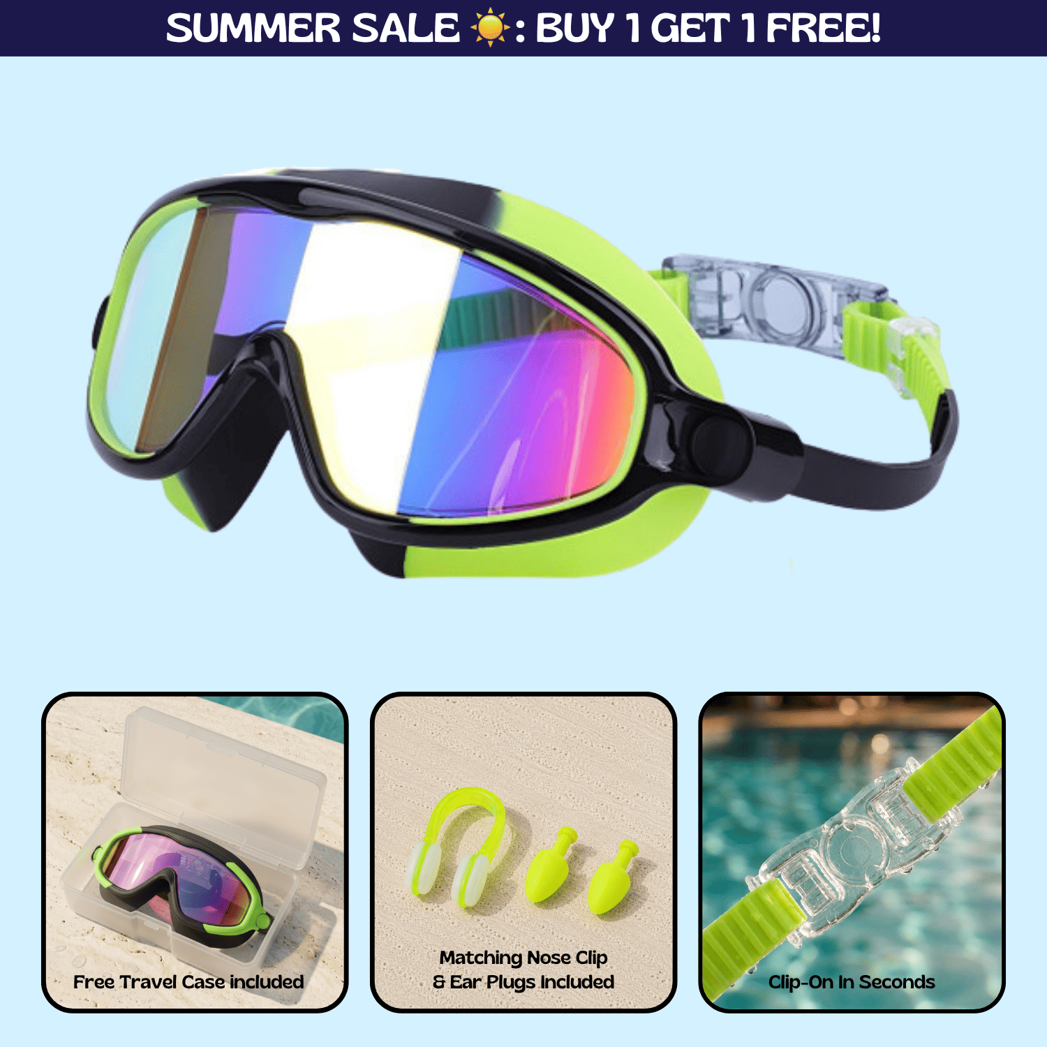 TibaToes™ Clip-On Swim Goggles