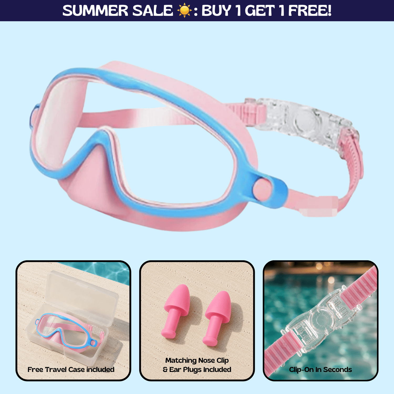TibaToes™ Clip-On Swim Goggles