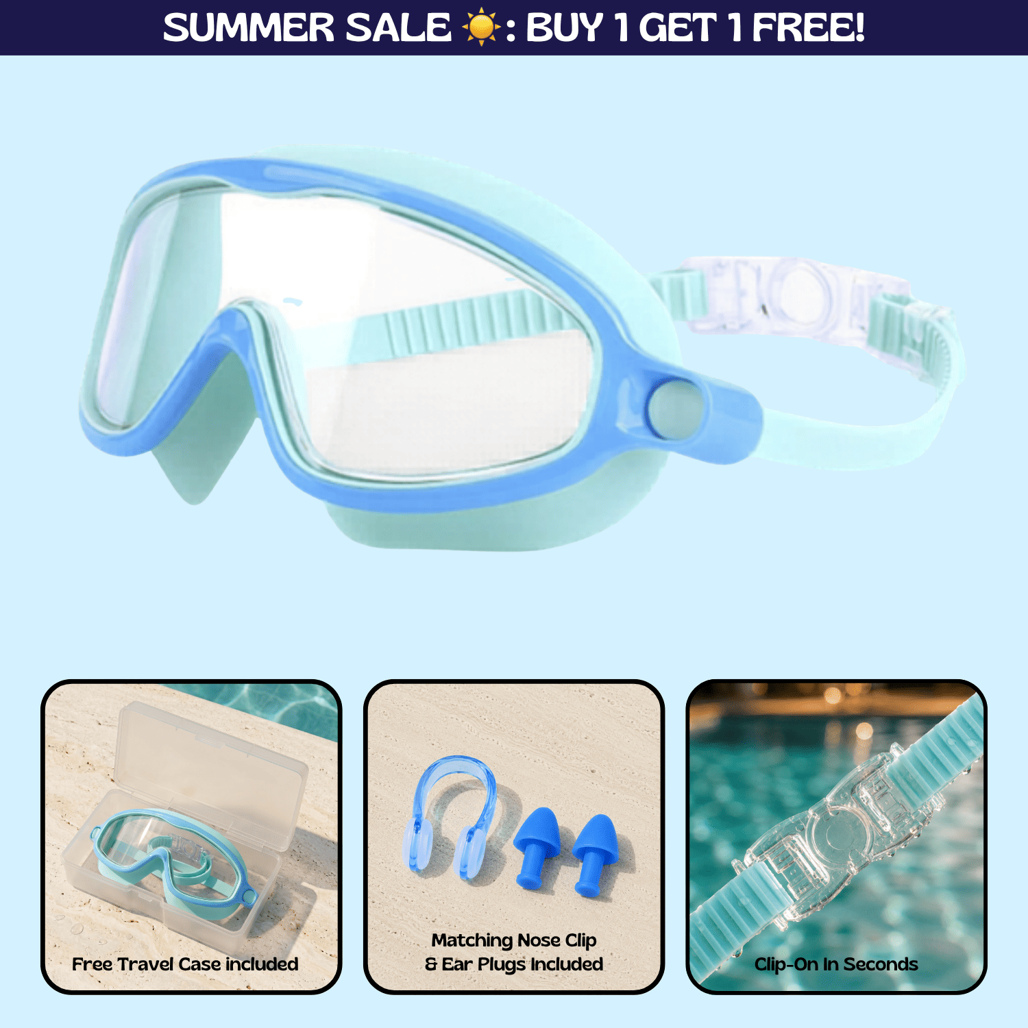 TibaToes™ Clip-On Swim Goggles