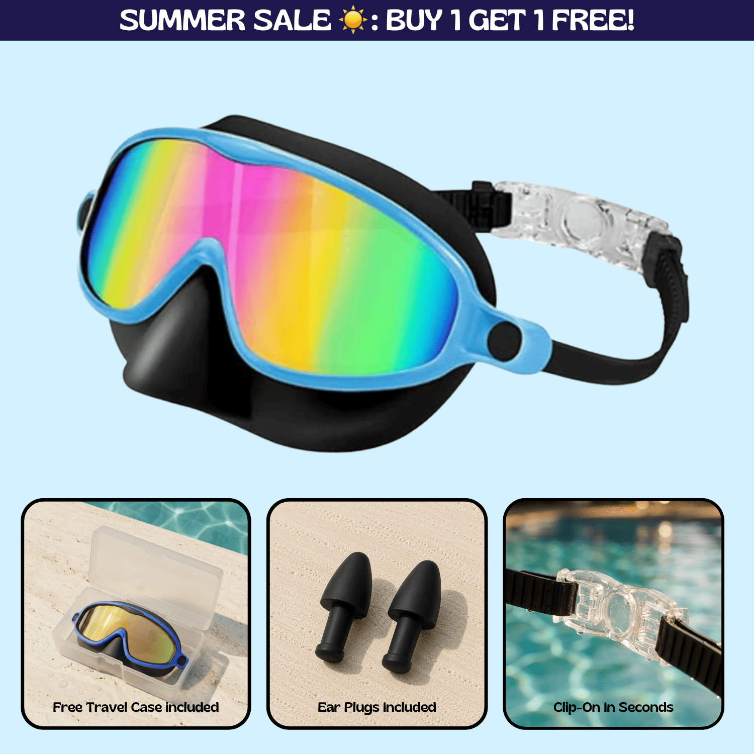 TibaToes™ Clip-On Swim Goggles