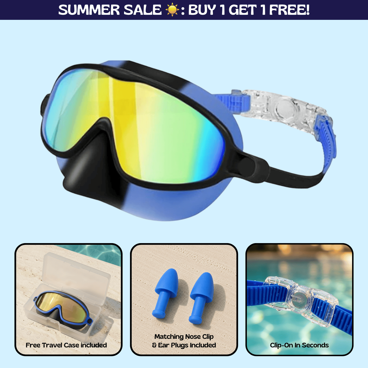 TibaToes™ Clip-On Swim Goggles