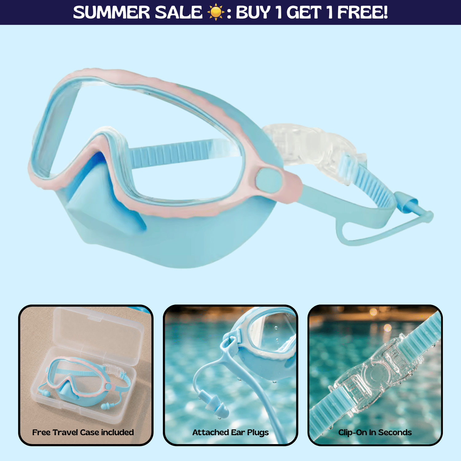 TibaToes™ Clip-On Swim Goggles