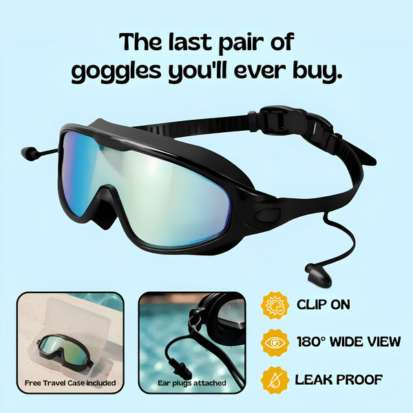 TibaToes Adult Clip-On Swim Goggles