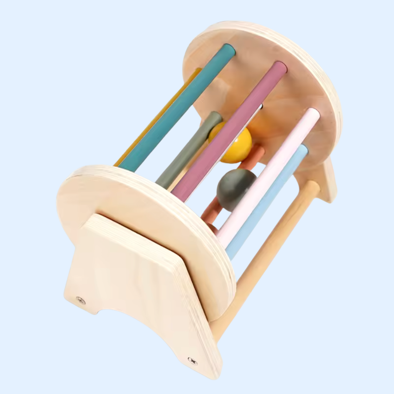 TibaToes™ Montessori träsnurrtrumma