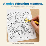 Moonlight, little stars and room to imagine. Print at home. Crayons shown for styling.