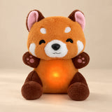 Relief Fox Breathing Buddy plush with orange fur, brown paws and a glowing belly.