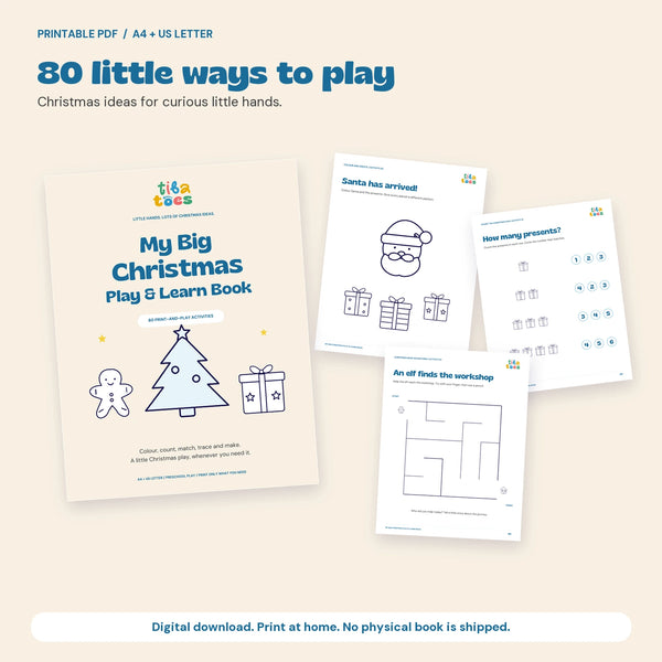 80 Christmas activities in a printable PDF, with the genuine cover and sample activity sheets.