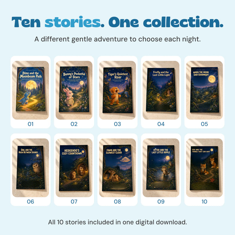 All ten original cover artworks in the Little Lights digital bedtime story collection.